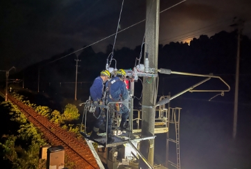 電車工事の様子